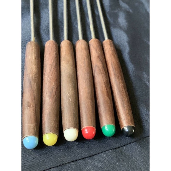 Vintage Set of 6 Fondue Forks Stainless Steel - Picture 4 of 6